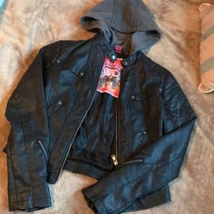 Black fashion leather jacket